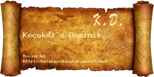 Kecskés Dominik névjegykártya