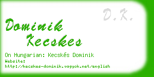 dominik kecskes business card