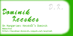 dominik kecskes business card
